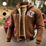 Classic American Car Fleece-Lined Hooded Jacket, Rugged Terrain Fleece Hoody HVN1452PO - brown