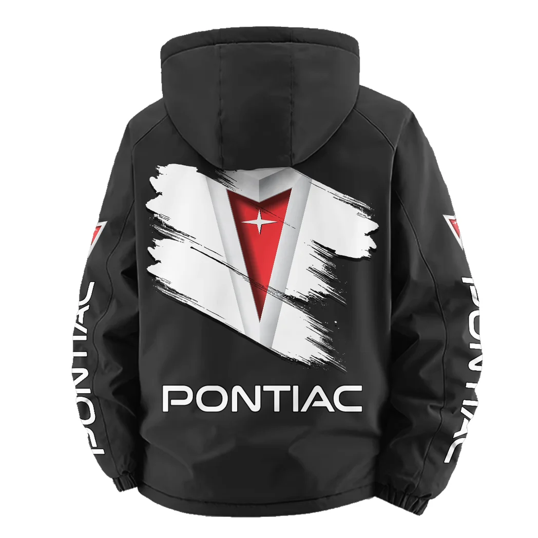 Classic American Car Fleece Windbreaker Jacket, Cozy Fleece-Lined Windbreaker HVN1452PO - Black - Image 4