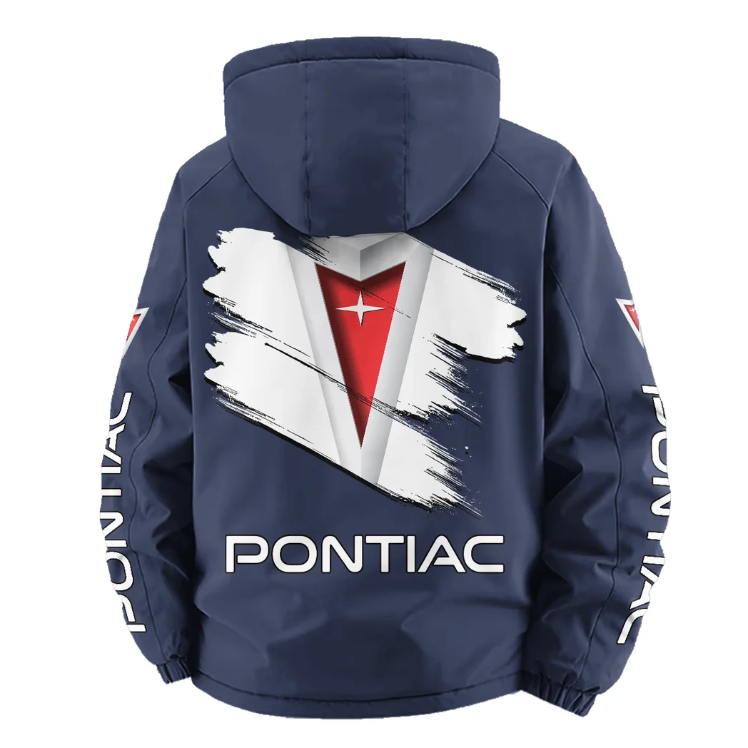 Classic American Car Fleece Windbreaker Jacket, Cozy Fleece-Lined Windbreaker HVN1452PO - Navy - Image 4