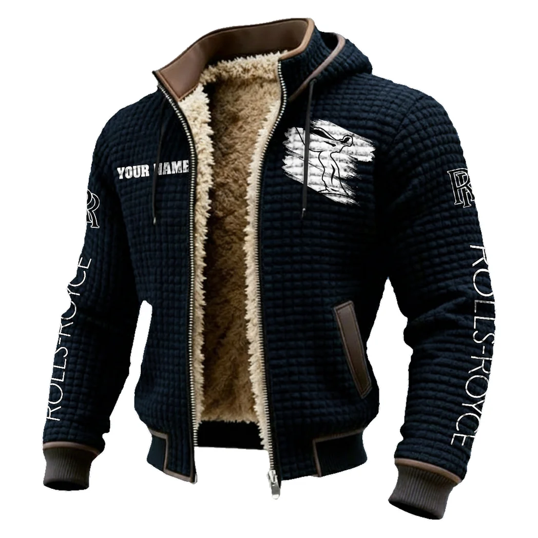 Bespoke Sedan Fleece-Lined Hooded Jacket, Ultra-Soft Plush Lined Jacket HVN1452RR - Black - Image 2