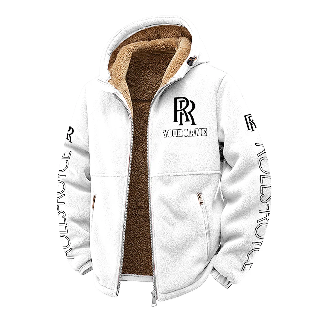 Bespoke Sedan Winter Fleece Jacket, Luxe Microfleece Pullover HVN1452RR - White - Image 2