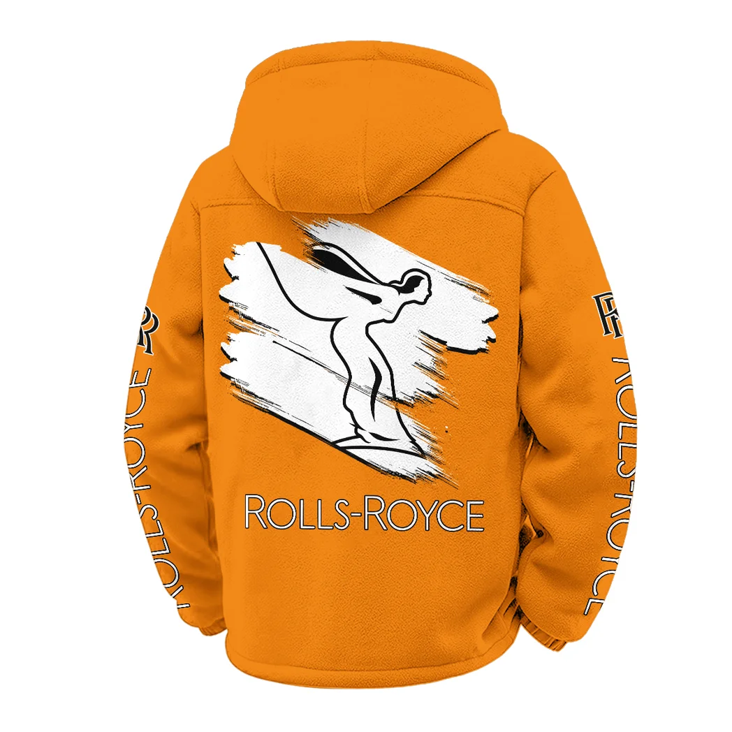 Bespoke Sedan Winter Fleece Jacket, Luxe Microfleece Pullover HVN1452RR - Orange - Image 3