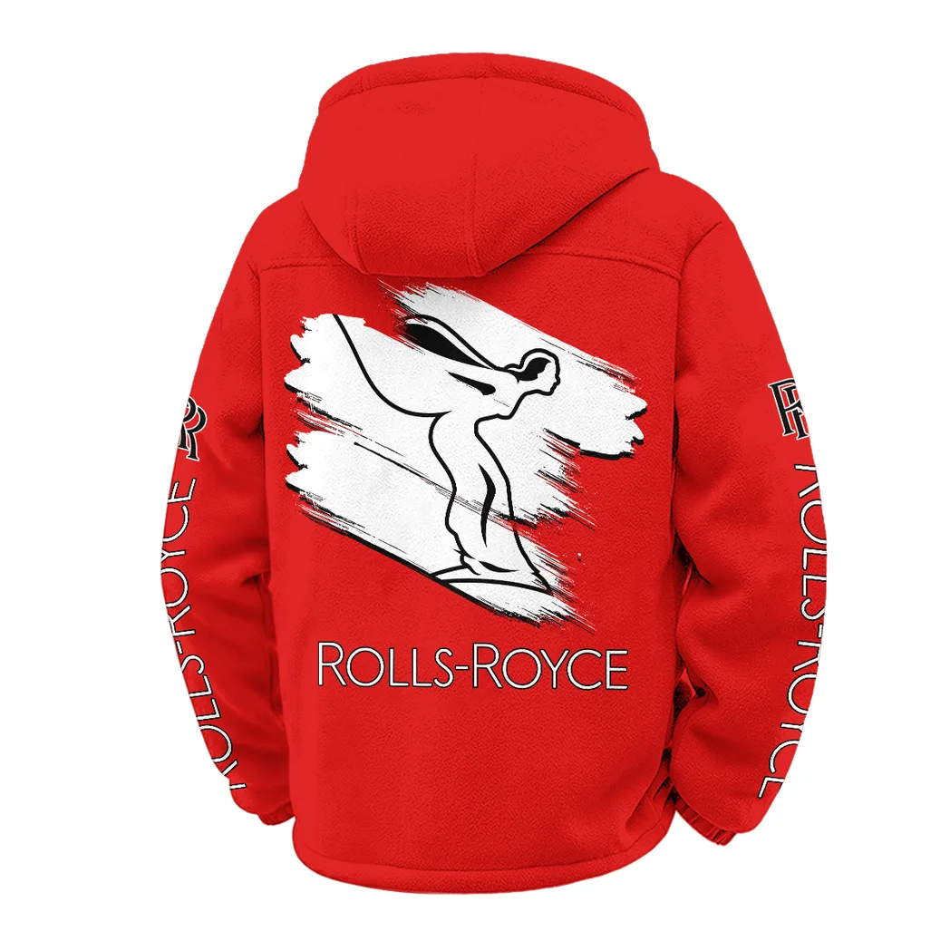 Bespoke Sedan Winter Fleece Jacket, Luxe Microfleece Pullover HVN1452RR - Red - Image 3
