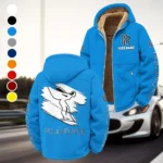Bespoke Sedan Winter Fleece Jacket, Luxe Microfleece Pullover HVN1452RR - Cyan