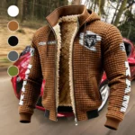 Strong Utility Pickup Fleece-Lined Hooded Jacket, Thermal Core Fleece Jacket HVN1452RT - brown