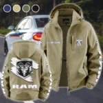 Strong Utility Pickup Fleece Windbreaker Jacket, Brushed Fleece Wind-Resist Layer HVN1452RT - Khaki