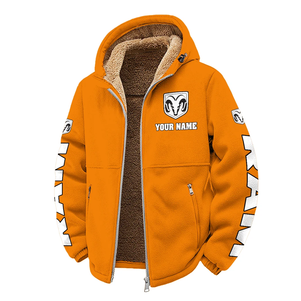 Strong Utility Pickup Winter Fleece Jacket, Anti-Pill Thermal Fleece HVN1452RT - Orange - Image 2