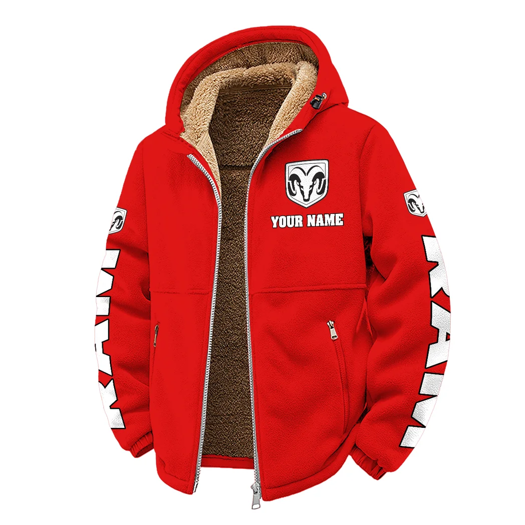 Strong Utility Pickup Winter Fleece Jacket, Anti-Pill Thermal Fleece HVN1452RT - Red - Image 2