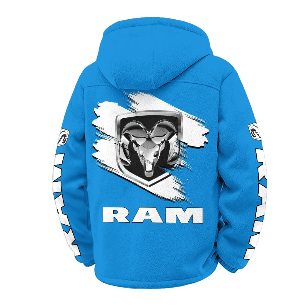 Strong Utility Pickup Winter Fleece Jacket, Anti-Pill Thermal Fleece HVN1452RT - Cyan - Image 3