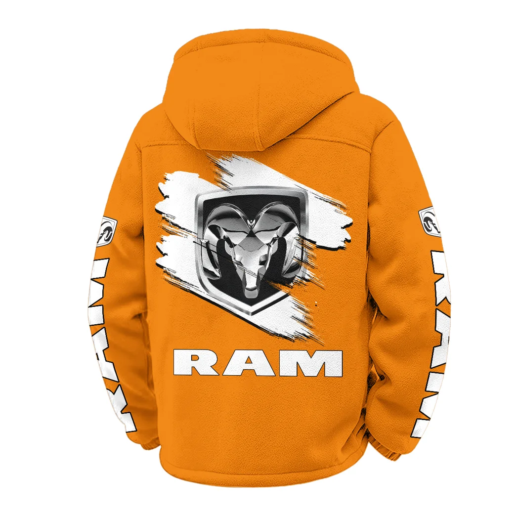 Strong Utility Pickup Winter Fleece Jacket, Anti-Pill Thermal Fleece HVN1452RT - Orange - Image 3