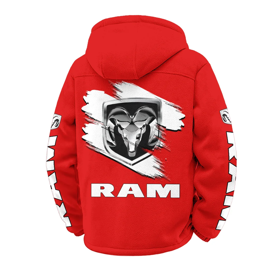 Strong Utility Pickup Winter Fleece Jacket, Anti-Pill Thermal Fleece HVN1452RT - Red - Image 3