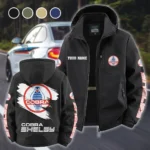 Retro-Inspired Car Fleece Windbreaker Jacket, Luxe Fleece Exterior HVN1452SH - Black