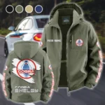 Retro-Inspired Car Fleece Windbreaker Jacket, Luxe Fleece Exterior HVN1452SH - Green