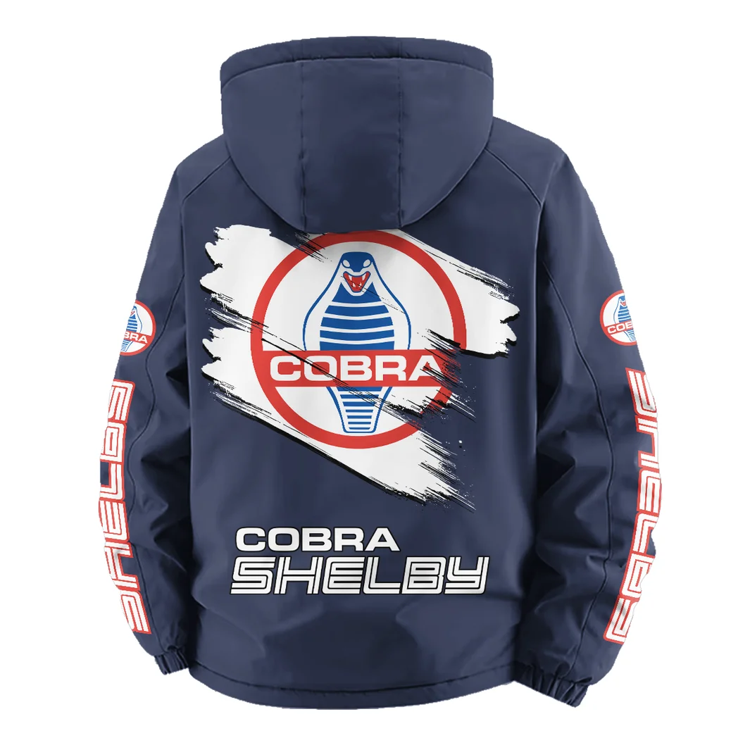 Retro-Inspired Car Fleece Windbreaker Jacket, Luxe Fleece Exterior HVN1452SH - Navy - Image 4