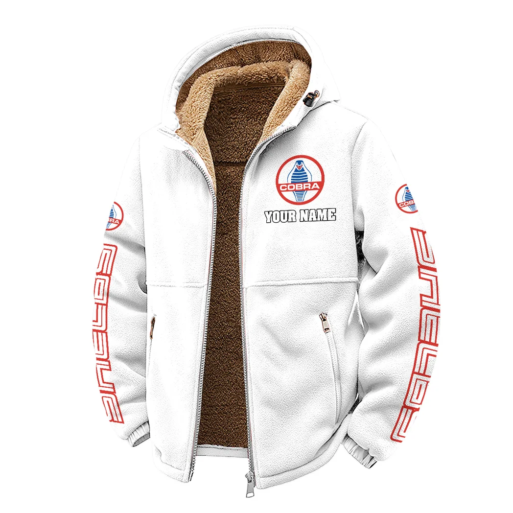 Retro-Inspired Car Winter Fleece Jacket, High-Density Comfort Fleece HVN1452SH - White - Image 2