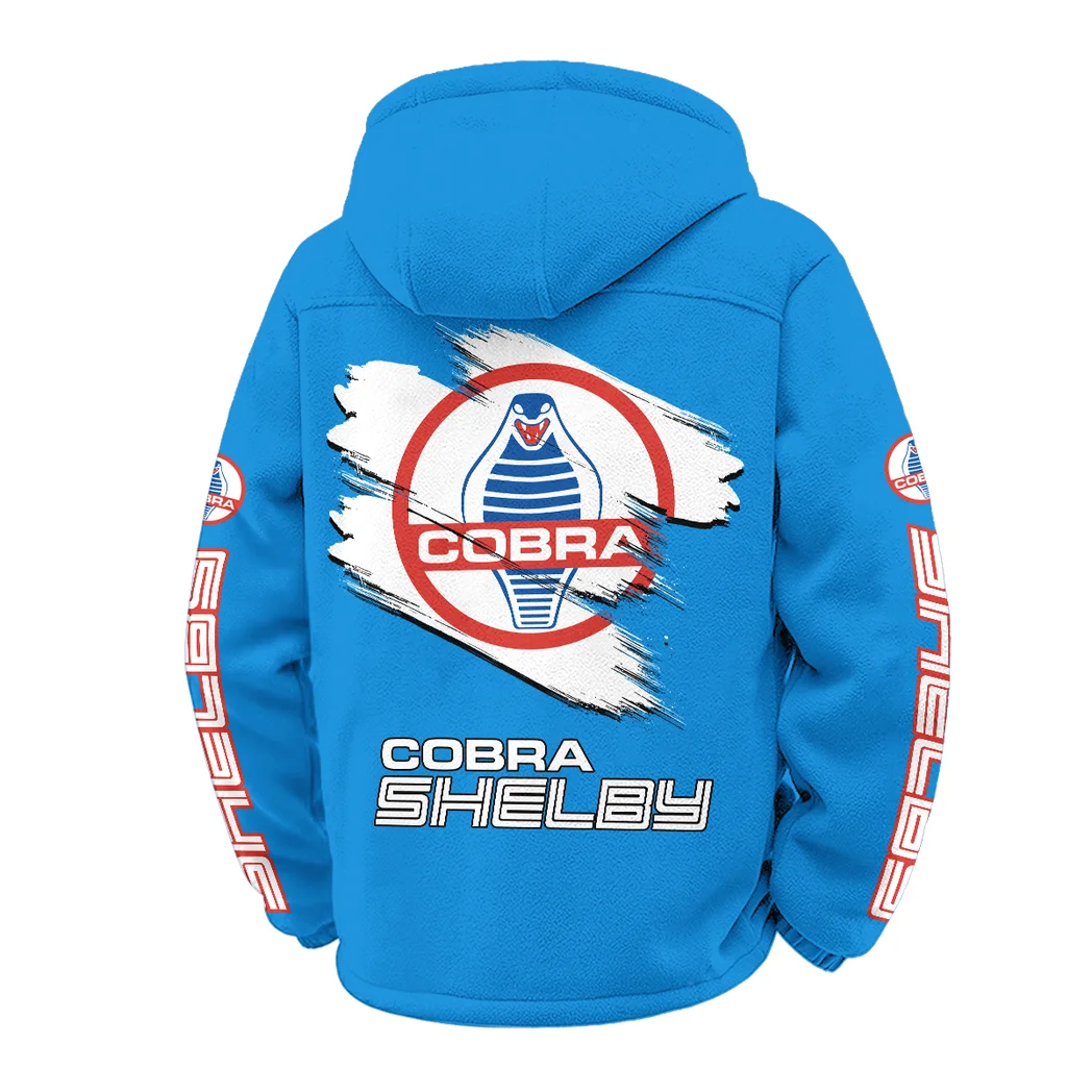 Retro-Inspired Car Winter Fleece Jacket, High-Density Comfort Fleece HVN1452SH - Cyan - Image 3
