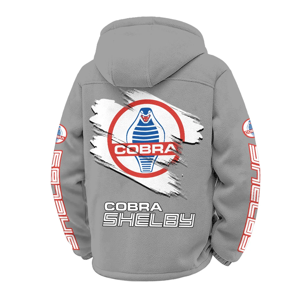 Retro-Inspired Car Winter Fleece Jacket, High-Density Comfort Fleece HVN1452SH - Grey - Image 3