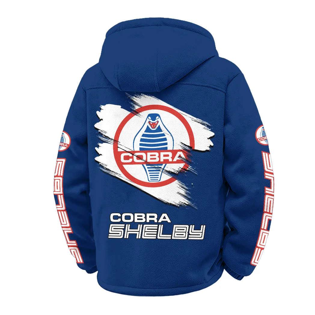 Retro-Inspired Car Winter Fleece Jacket, High-Density Comfort Fleece HVN1452SH - Navy - Image 3