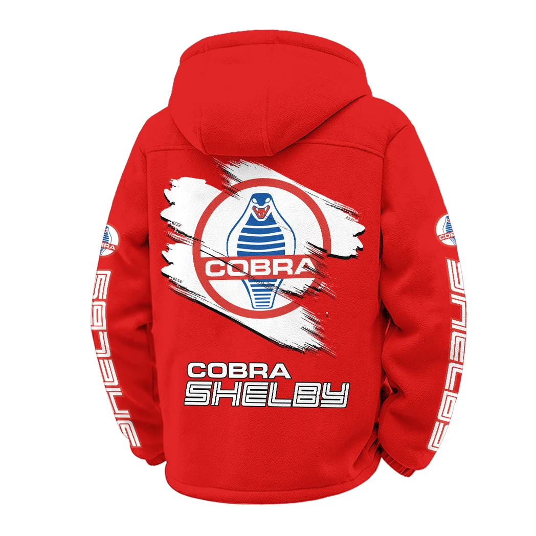 Retro-Inspired Car Winter Fleece Jacket, High-Density Comfort Fleece HVN1452SH - Red - Image 3
