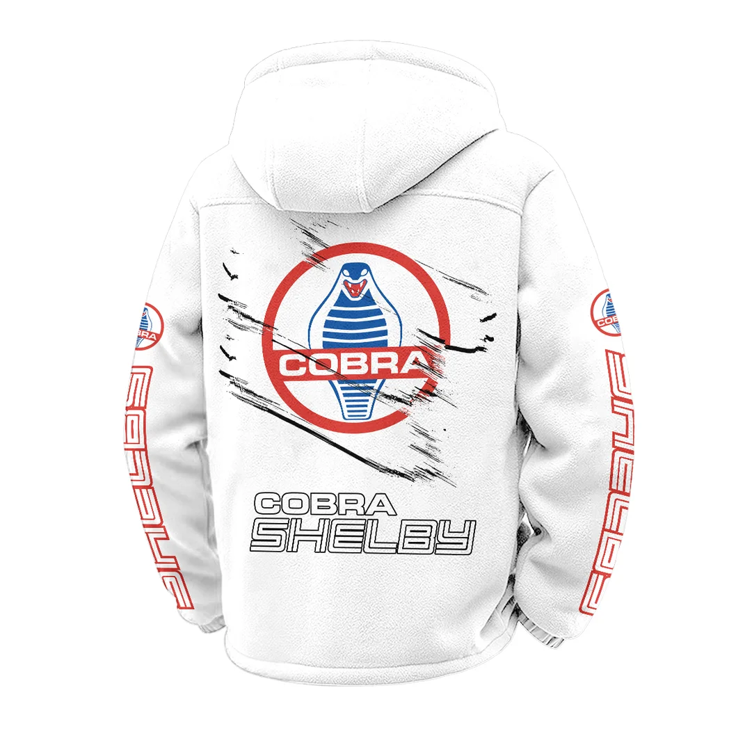 Retro-Inspired Car Winter Fleece Jacket, High-Density Comfort Fleece HVN1452SH - White - Image 3