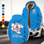 Retro-Inspired Car Winter Fleece Jacket, High-Density Comfort Fleece HVN1452SH - Cyan