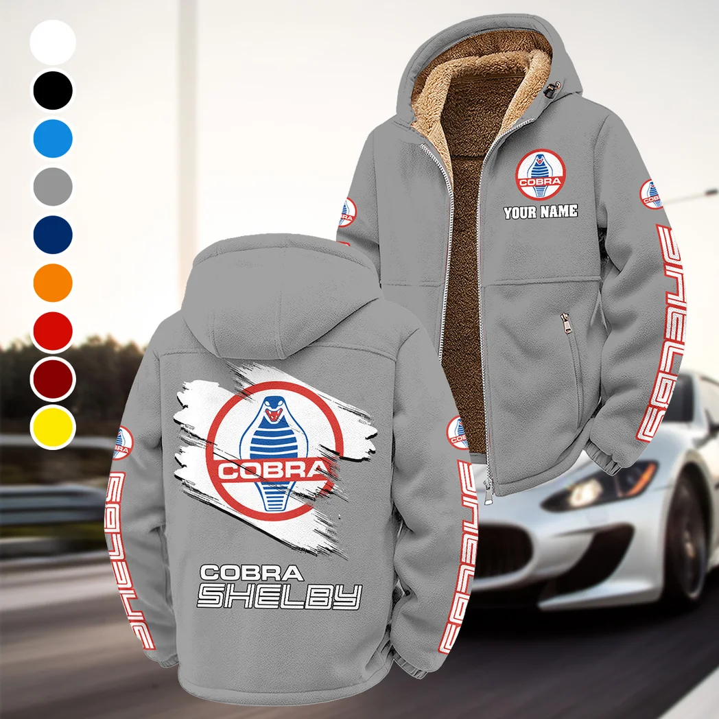 Retro-Inspired Car Winter Fleece Jacket, High-Density Comfort Fleece HVN1452SH - Grey