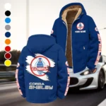 Retro-Inspired Car Winter Fleece Jacket, High-Density Comfort Fleece HVN1452SH - Navy