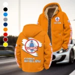 Retro-Inspired Car Winter Fleece Jacket, High-Density Comfort Fleece HVN1452SH - Orange