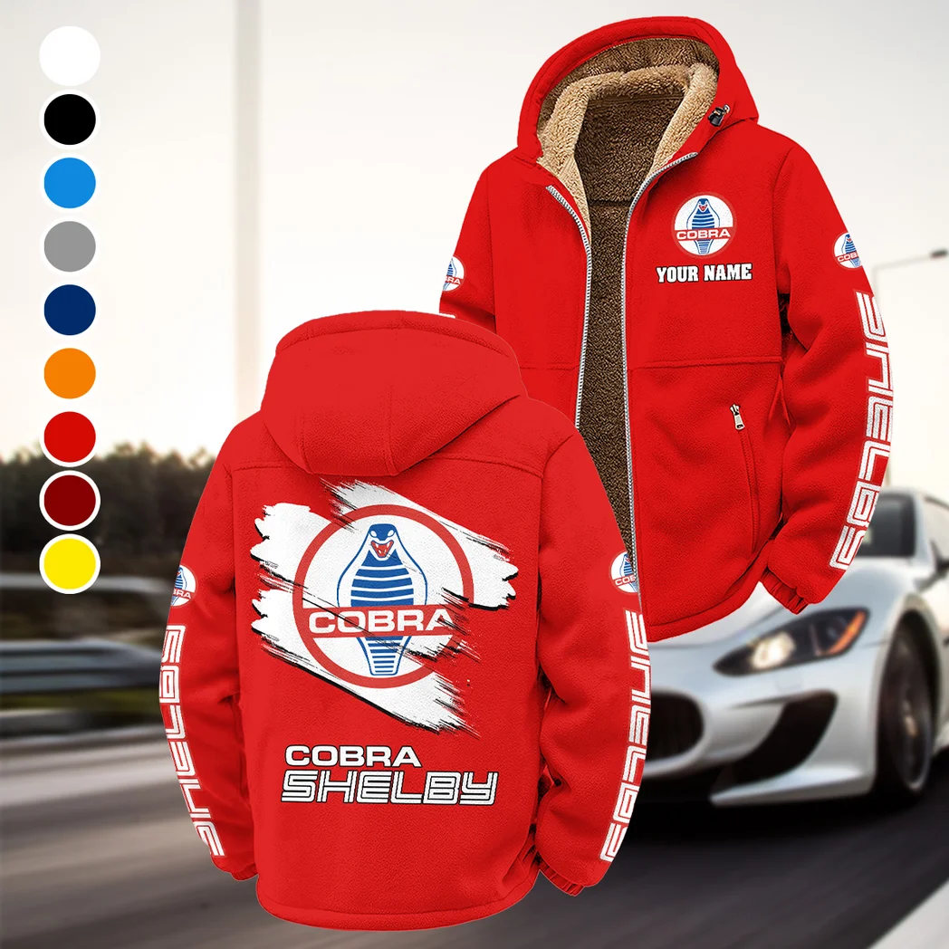 Retro-Inspired Car Winter Fleece Jacket, High-Density Comfort Fleece HVN1452SH - Red