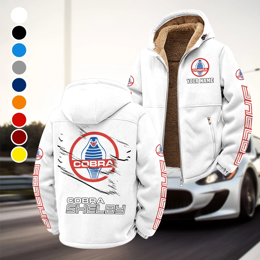 Retro-Inspired Car Winter Fleece Jacket, High-Density Comfort Fleece HVN1452SH - White