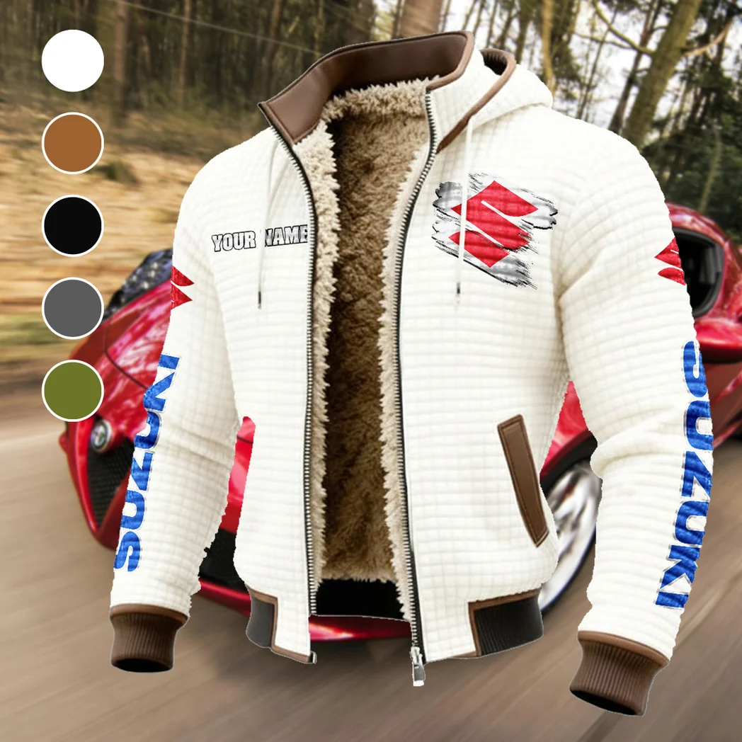 Superbike Fleece-Lined Hooded Jacket, Brushed Interior Winter Jacket HVN1452SU - White