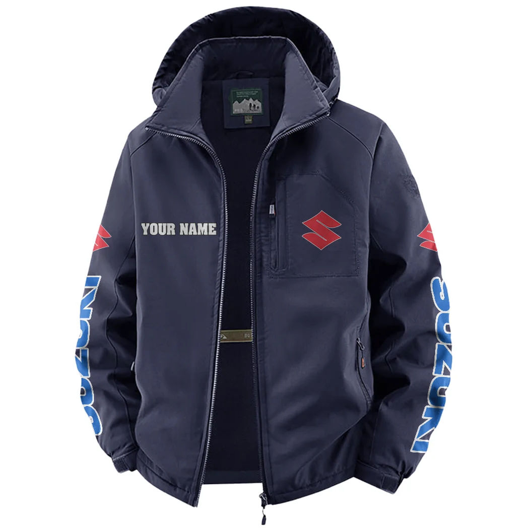 Superbike Fleece Windbreaker Jacket, Anti-Pill Wind-Blocking Fleece HVN1452SU - Navy - Image 2