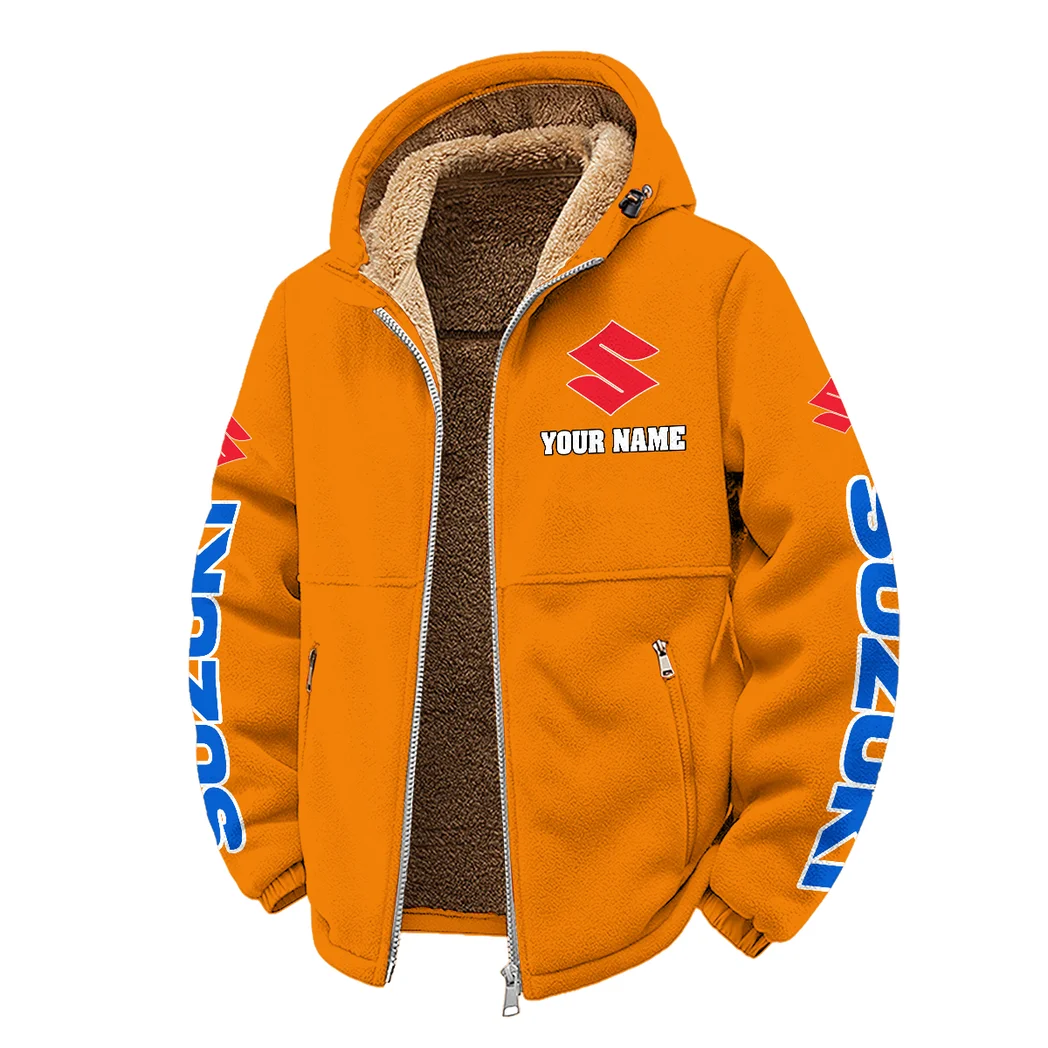 Superbike Winter Fleece Jacket, Warm Core Loft Fleece HVN1452SU - Orange - Image 2