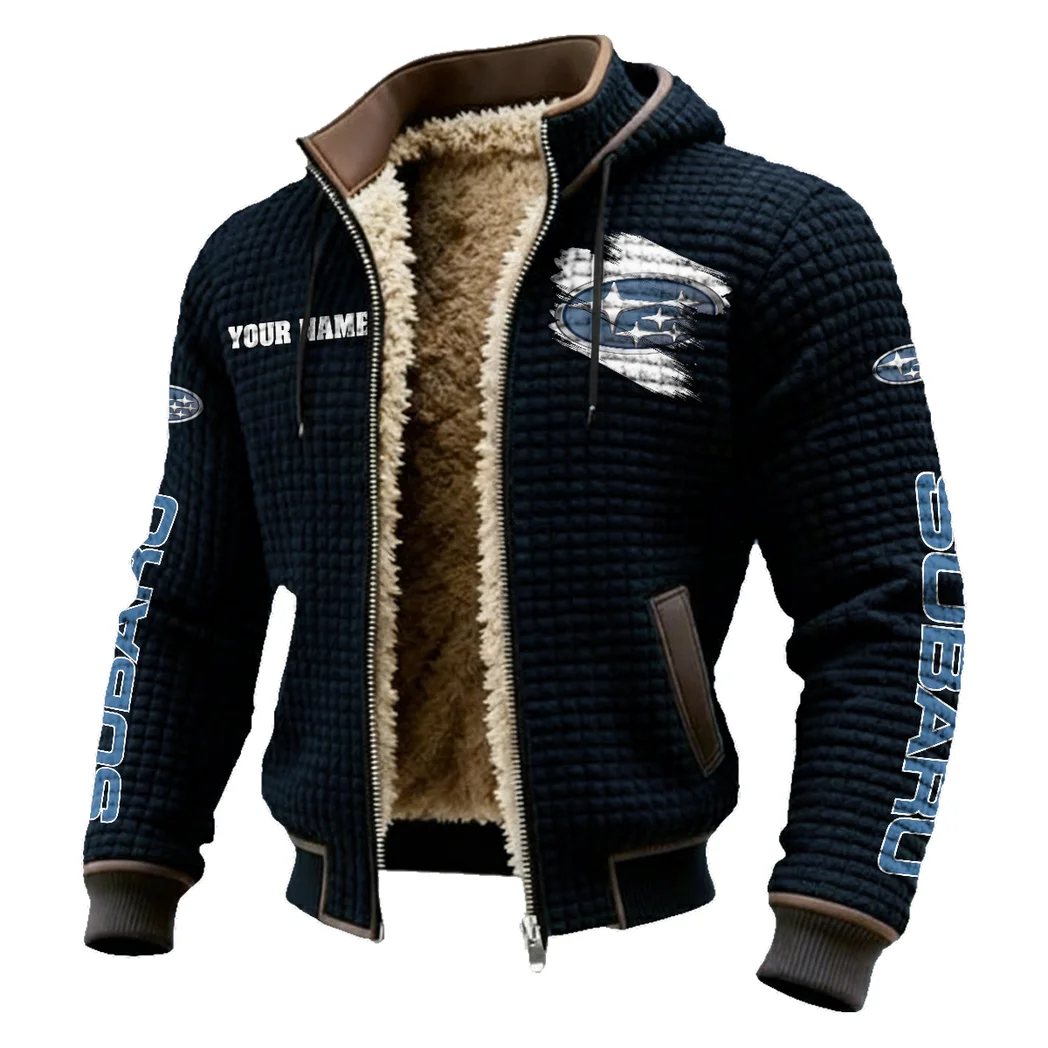 Boxer Engine Car Fleece-Lined Hooded Jacket, Luxe Cloud-Fleece Hooded Shell HVN1452SU - Black - Image 2