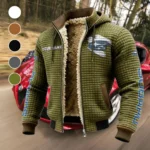Boxer Engine Car Fleece-Lined Hooded Jacket, Luxe Cloud-Fleece Hooded Shell HVN1452SU - Green