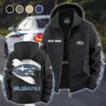 Boxer Engine Car Fleece Windbreaker Jacket, Midweight Thermal Windbreaker HVN1452SU - Black