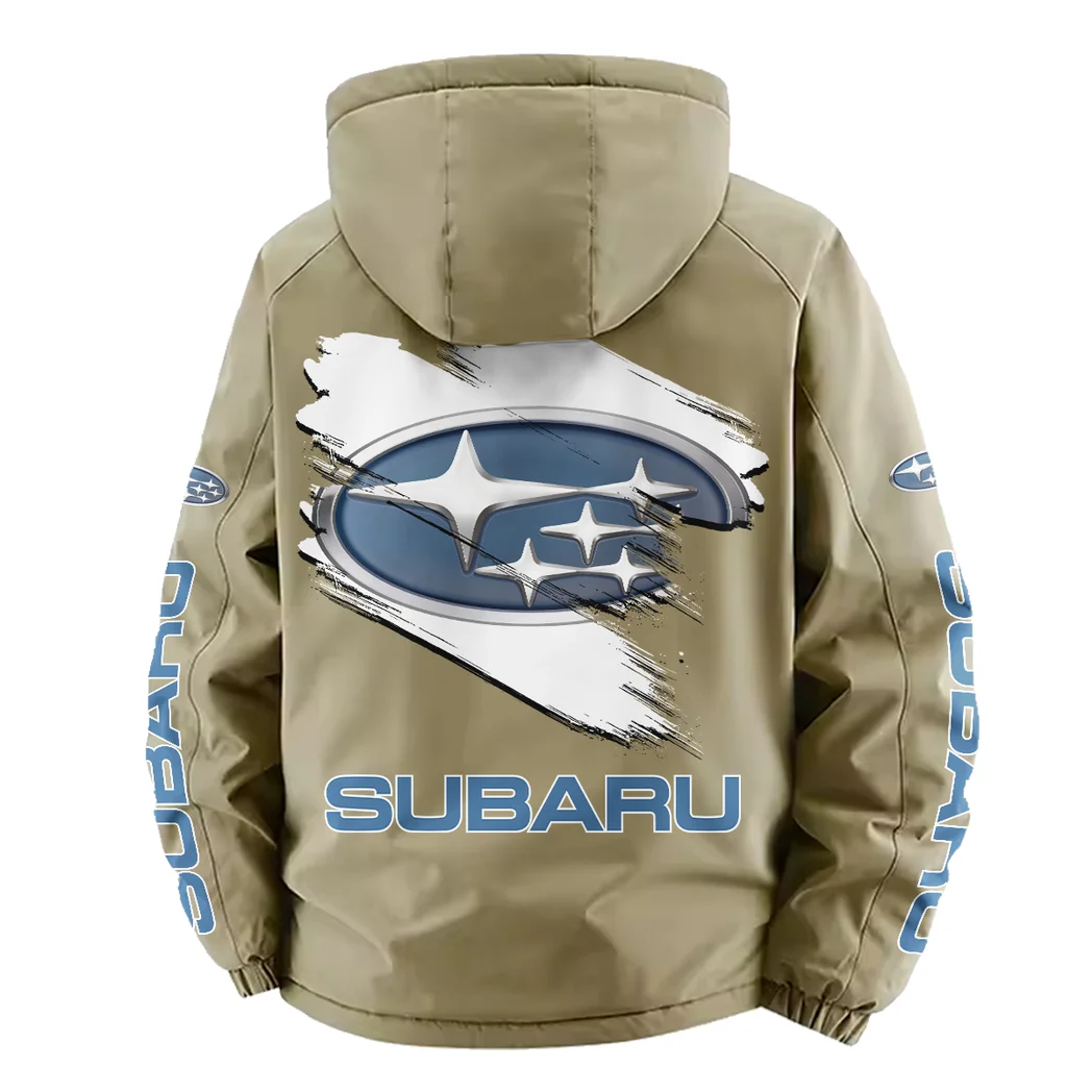 Boxer Engine Car Fleece Windbreaker Jacket, Midweight Thermal Windbreaker HVN1452SU - Khaki - Image 4