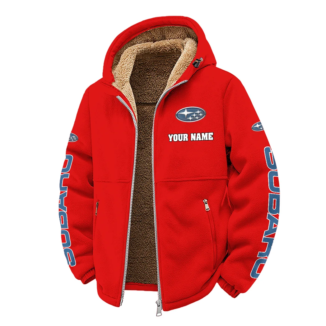 Boxer Engine Car Winter Fleece Jacket, Breathable Winter Comfort HVN1452SU - Red - Image 2