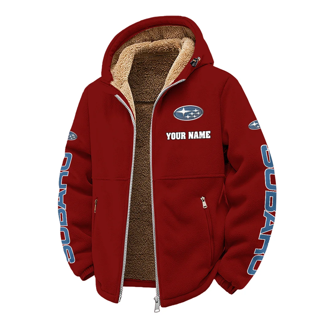 Boxer Engine Car Winter Fleece Jacket, Breathable Winter Comfort HVN1452SU - Wine - Image 2