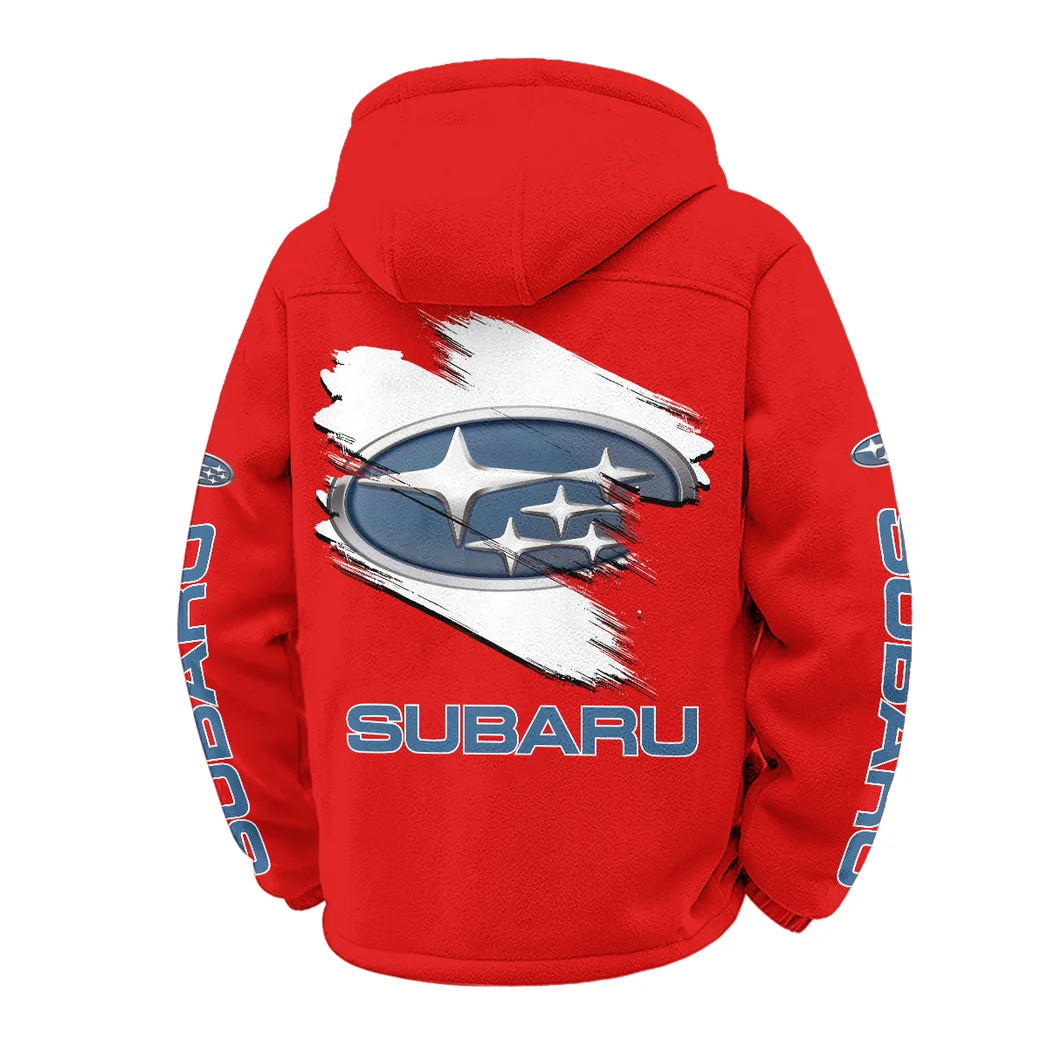 Boxer Engine Car Winter Fleece Jacket, Breathable Winter Comfort HVN1452SU - Red - Image 3