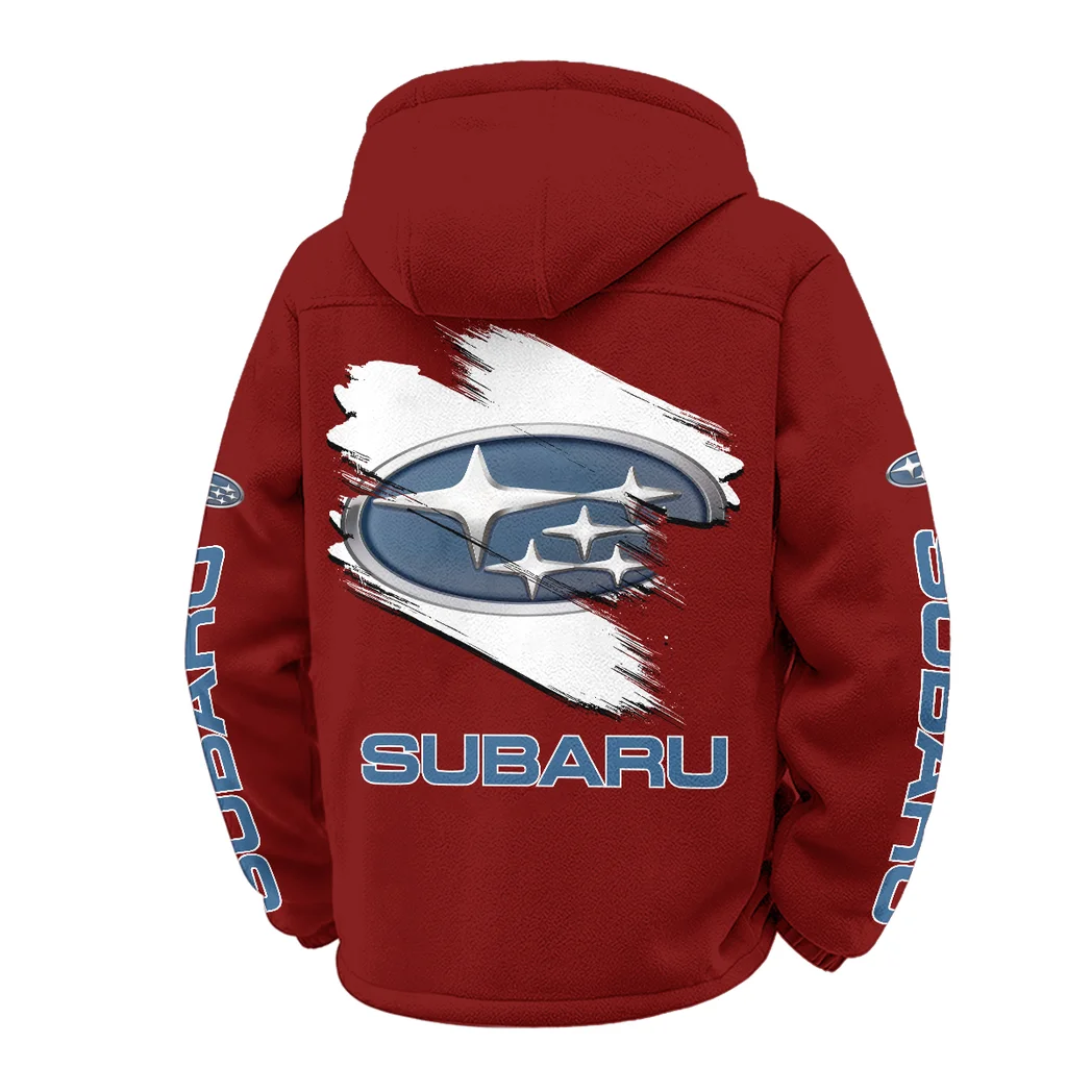 Boxer Engine Car Winter Fleece Jacket, Breathable Winter Comfort HVN1452SU - Wine - Image 3