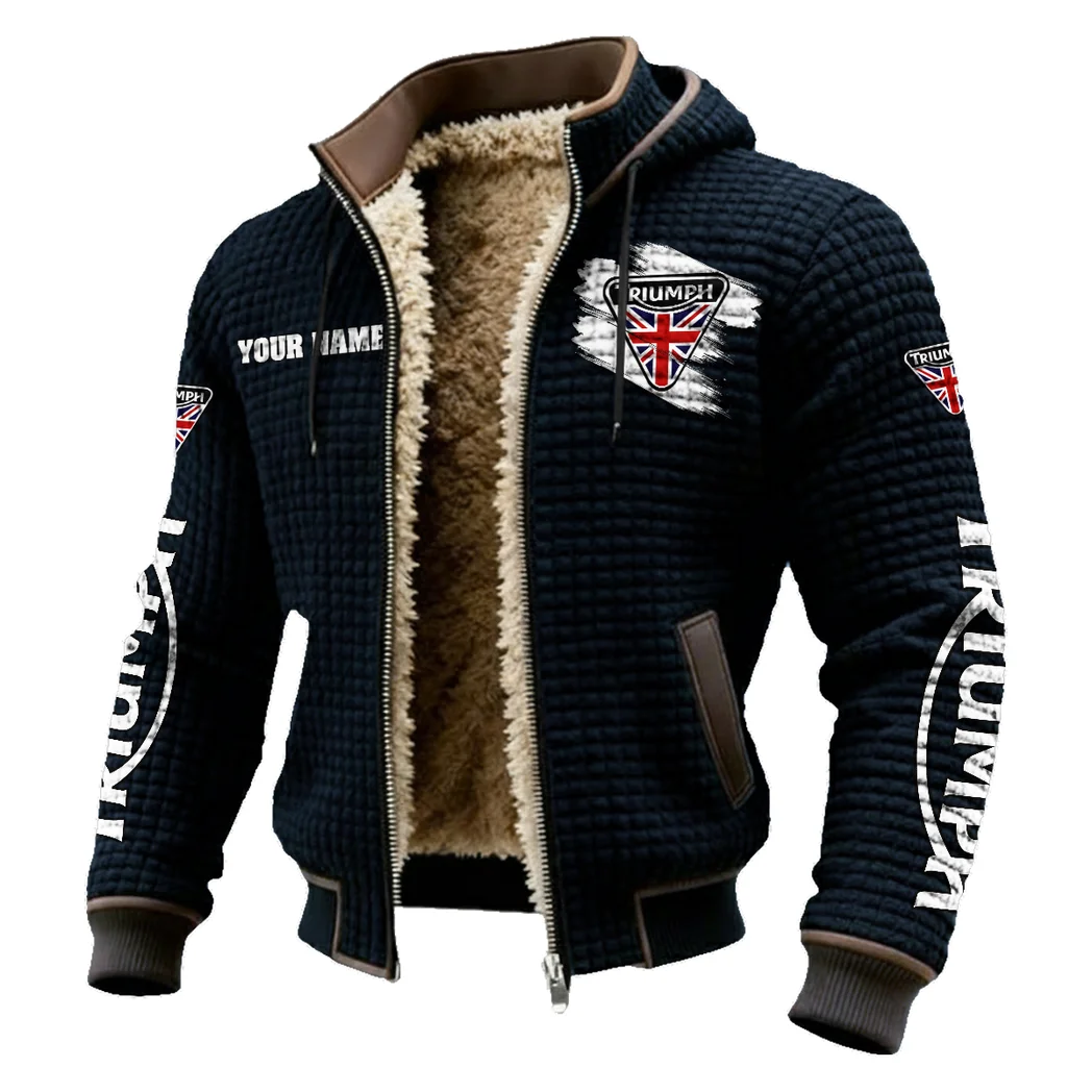 Legendary Two-Wheeler Fleece-Lined Hooded Jacket, Premium Bonded Fleece Jacket HVN1452TM - Black - Image 2