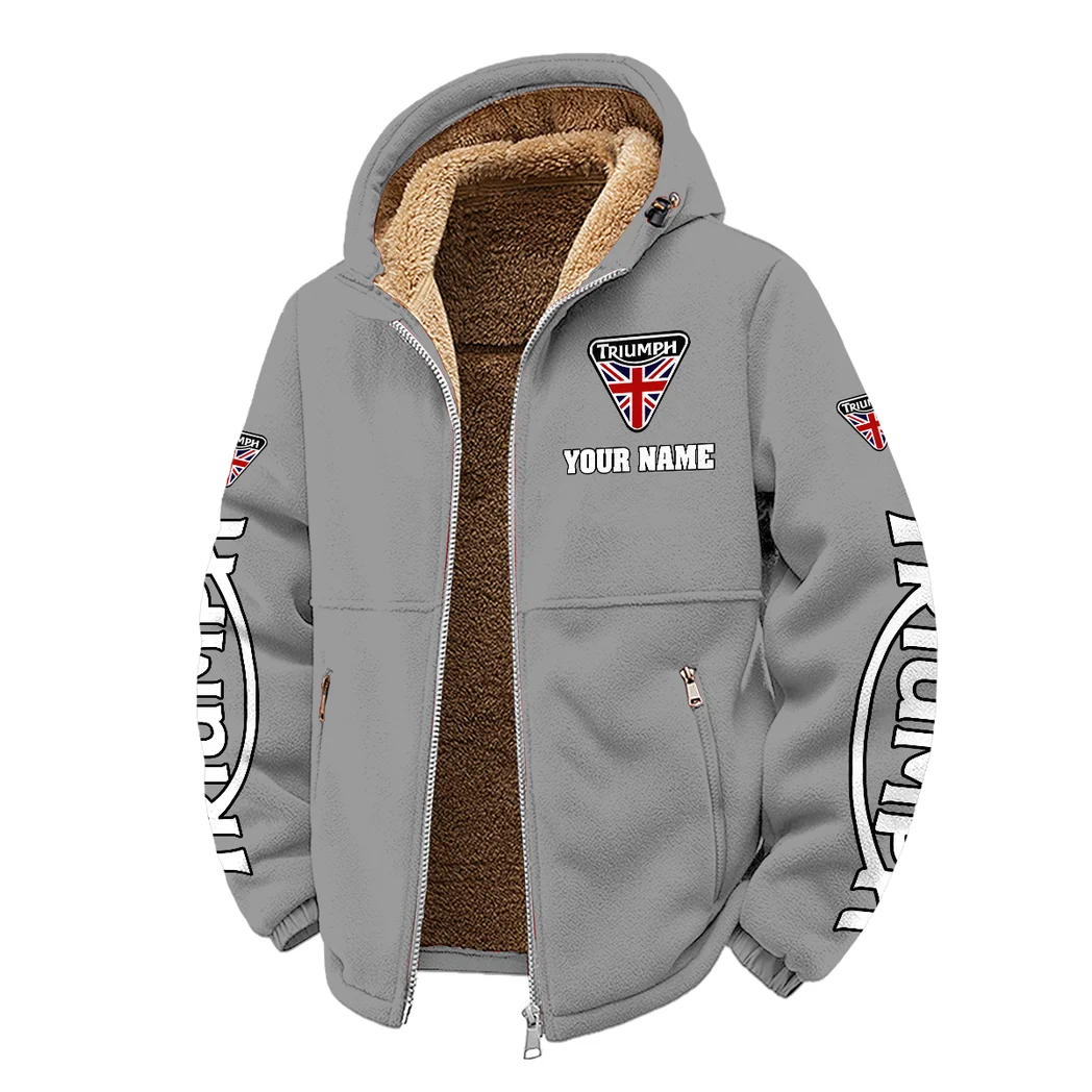 Legendary Two-Wheeler Winter Fleece Jacket, Sherpa Lined Winter Fleece HVN1452TM - Grey - Image 2
