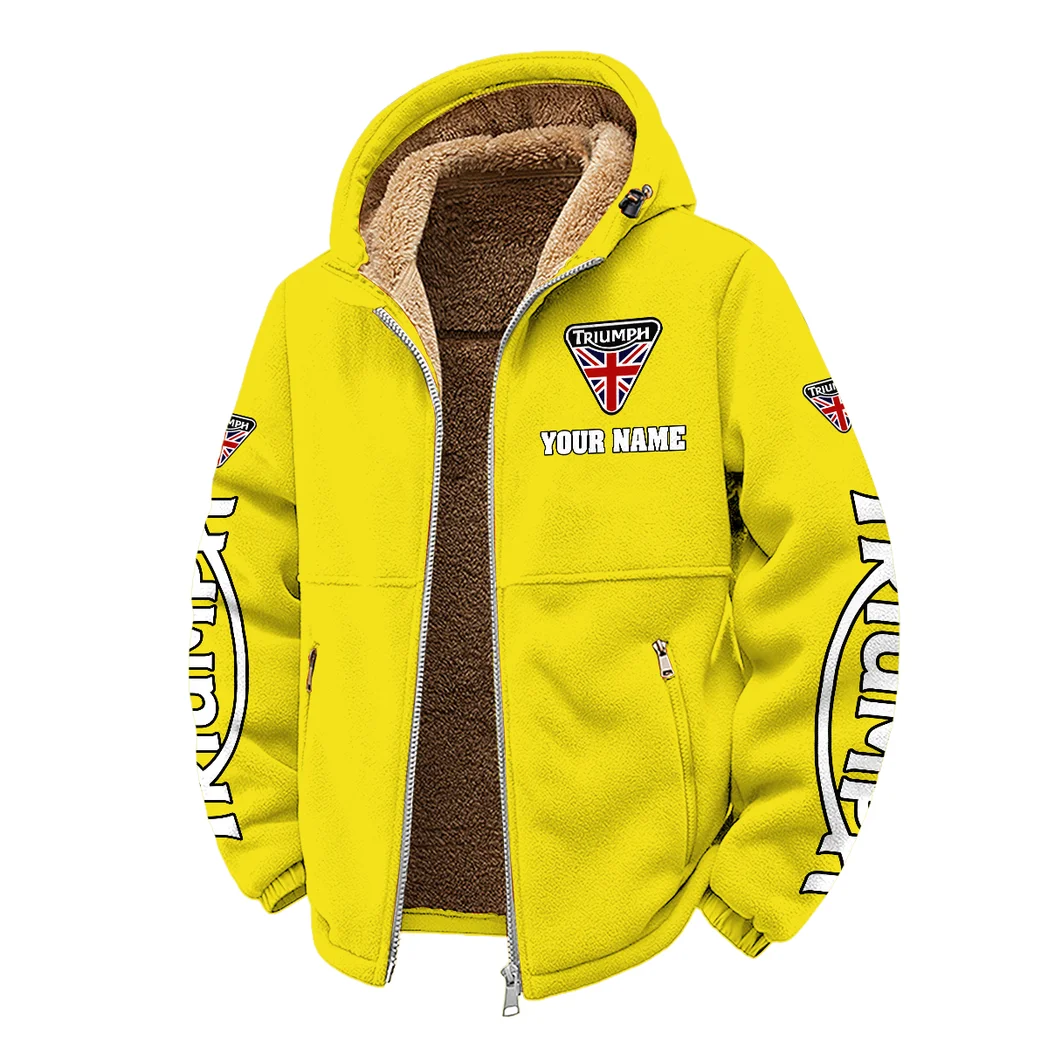 Legendary Two-Wheeler Winter Fleece Jacket, Sherpa Lined Winter Fleece HVN1452TM - Yellow - Image 2
