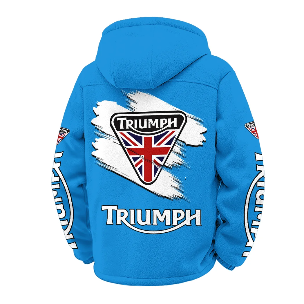 Legendary Two-Wheeler Winter Fleece Jacket, Sherpa Lined Winter Fleece HVN1452TM - Cyan - Image 3