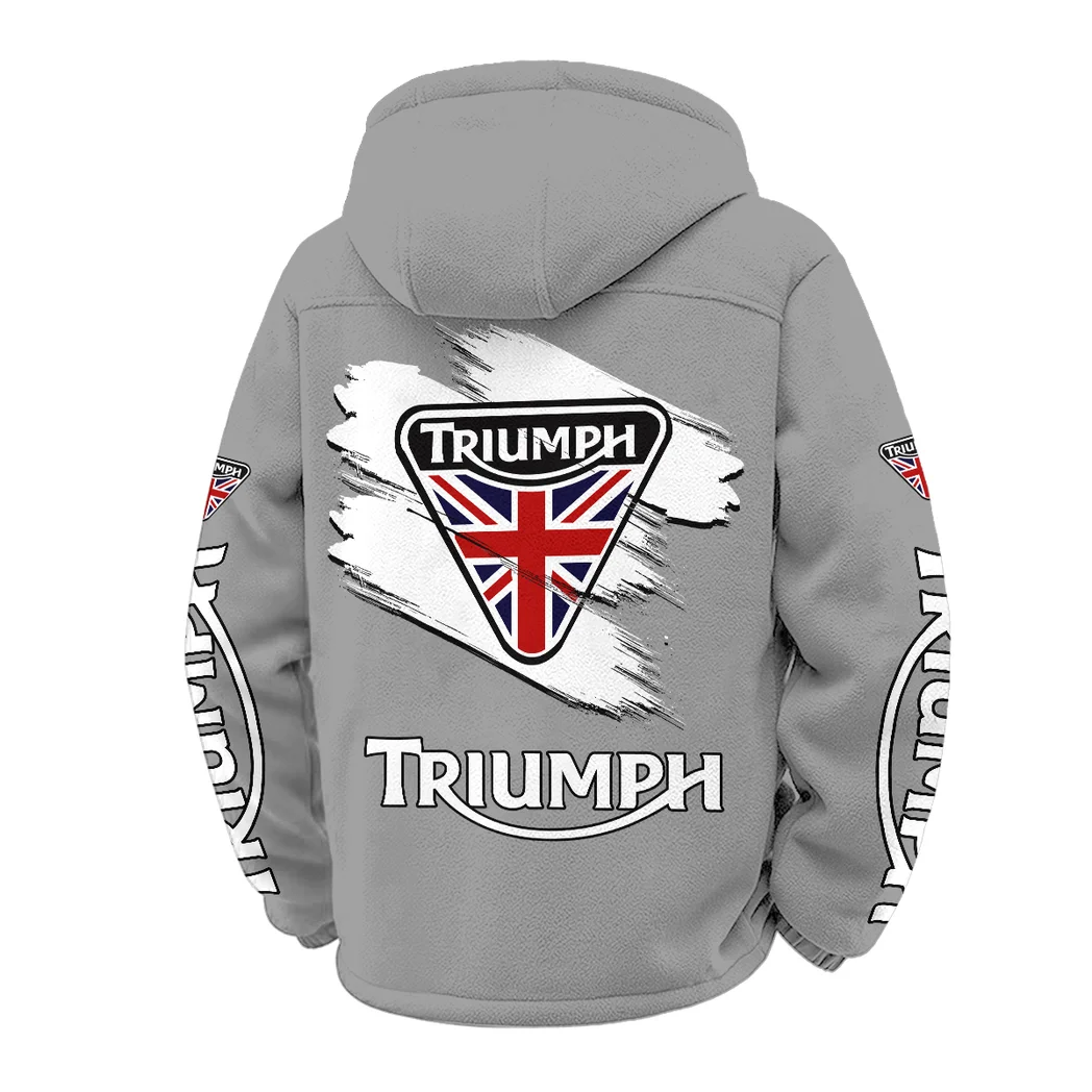 Legendary Two-Wheeler Winter Fleece Jacket, Sherpa Lined Winter Fleece HVN1452TM - Grey - Image 3