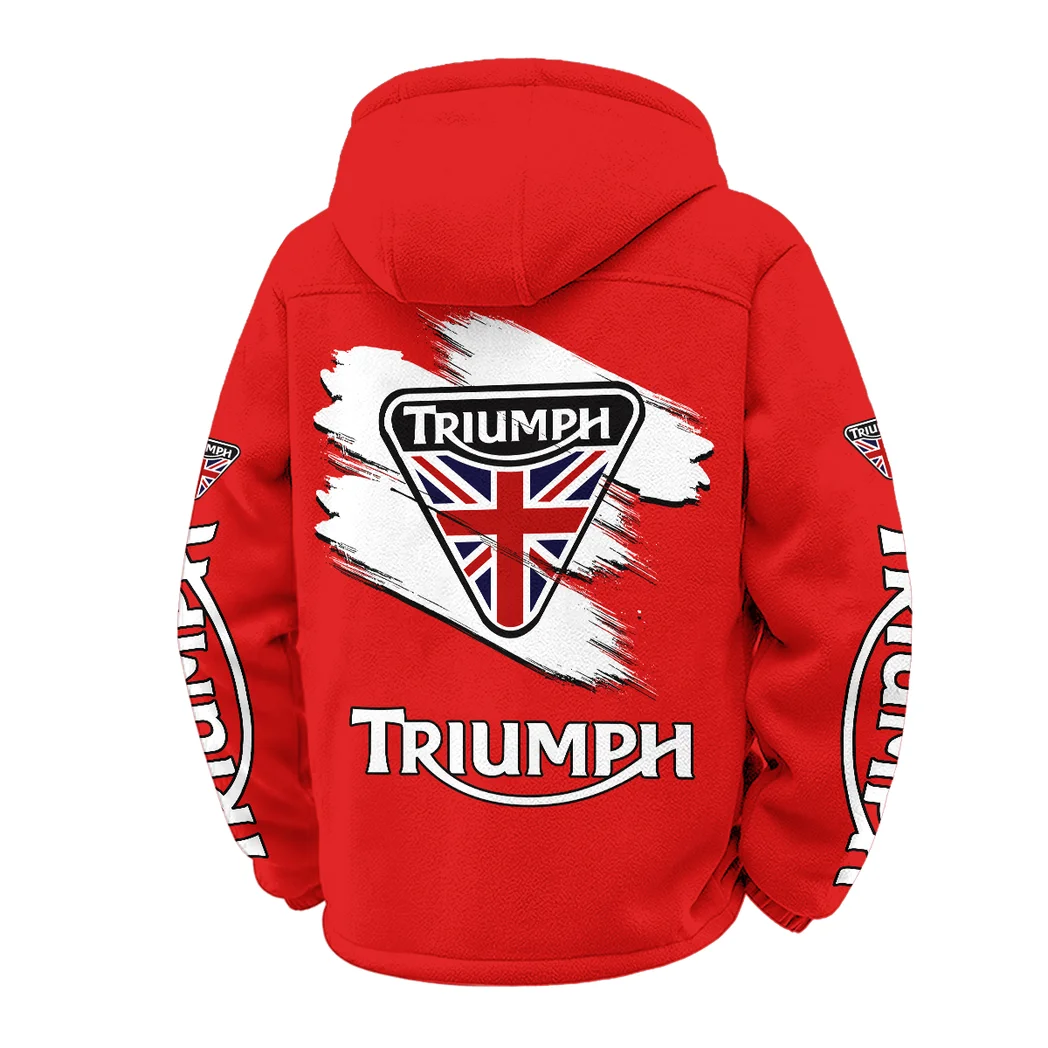 Legendary Two-Wheeler Winter Fleece Jacket, Sherpa Lined Winter Fleece HVN1452TM - Red - Image 3