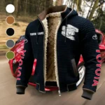 Long-Life Vehicle Fleece-Lined Hooded Jacket, Breathable Warmth Sport Jacket HVN1452TO - Black