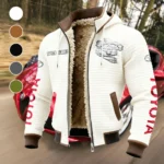Long-Life Vehicle Fleece-Lined Hooded Jacket, Breathable Warmth Sport Jacket HVN1452TO - White