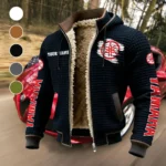 Motorbike Fleece-Lined Hooded Jacket, Warmth-Lock Fleece-Lined Zip HVN1452YA - Black